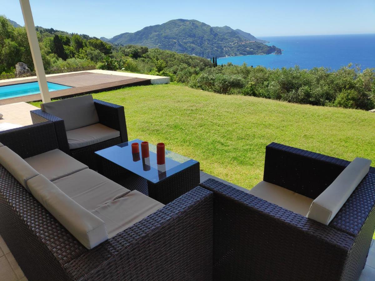 Villa Vardia-Amazing Seaviews With Heated Pool Sinarades ภายนอก รูปภาพ