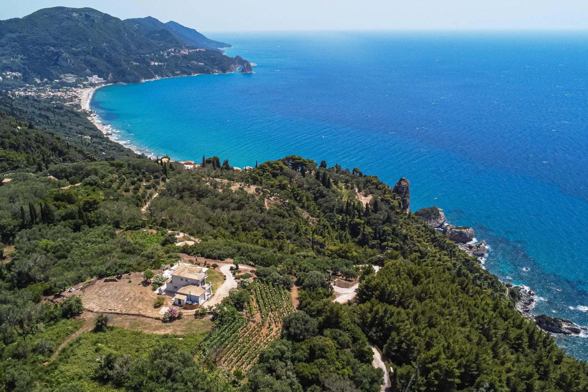 Villa Vardia-Amazing Seaviews With Heated Pool Sinarades ภายนอก รูปภาพ