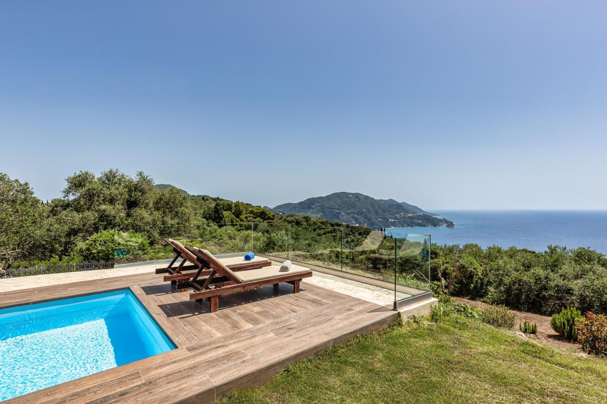 Villa Vardia-Amazing Seaviews With Heated Pool Sinarades ภายนอก รูปภาพ