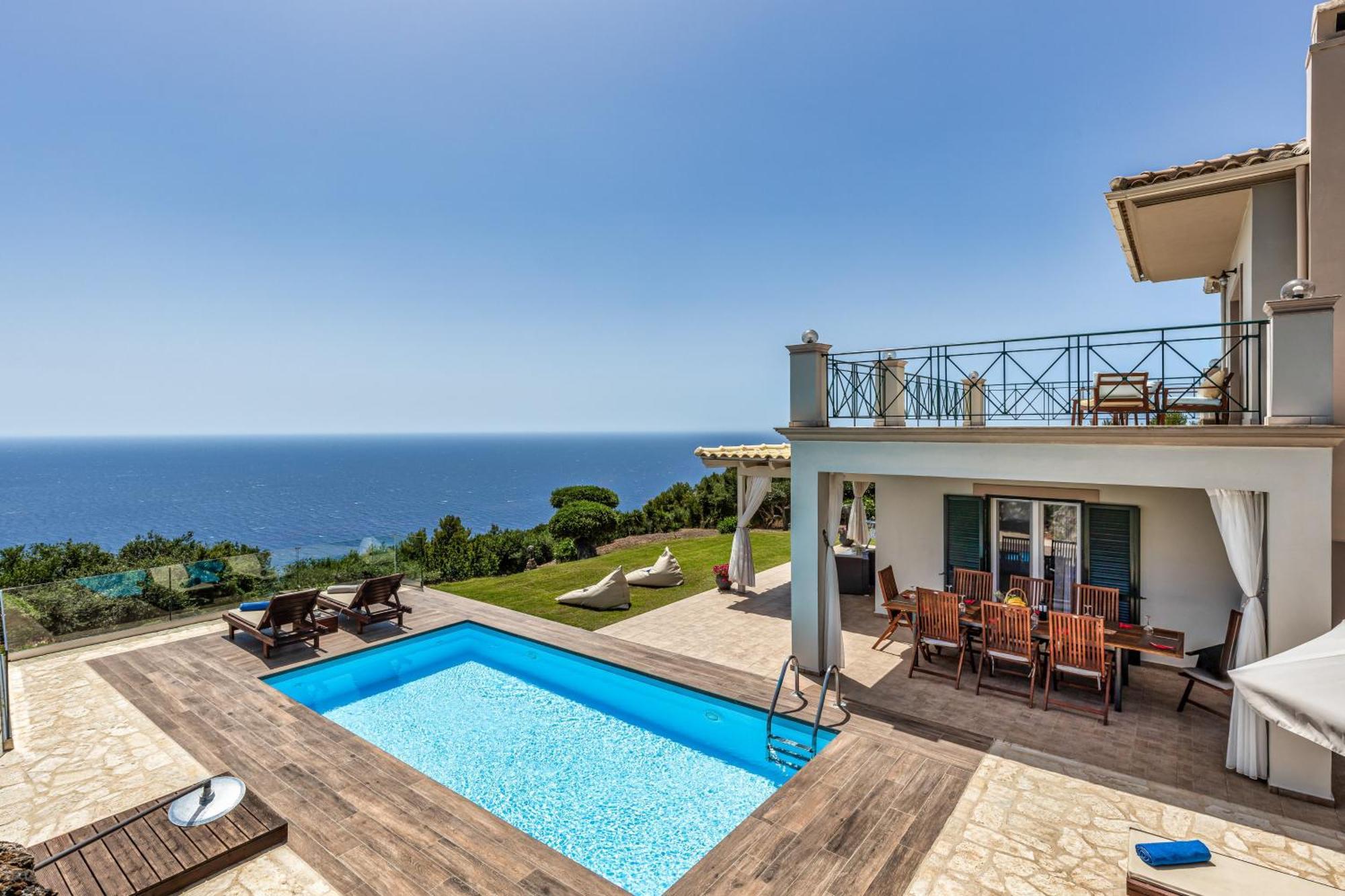 Villa Vardia-Amazing Seaviews With Heated Pool Sinarades ภายนอก รูปภาพ