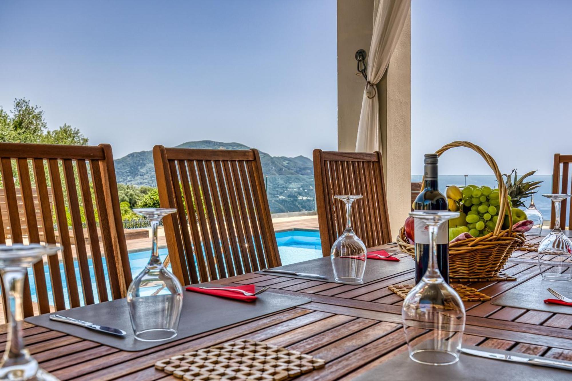 Villa Vardia-Amazing Seaviews With Heated Pool Sinarades ภายนอก รูปภาพ