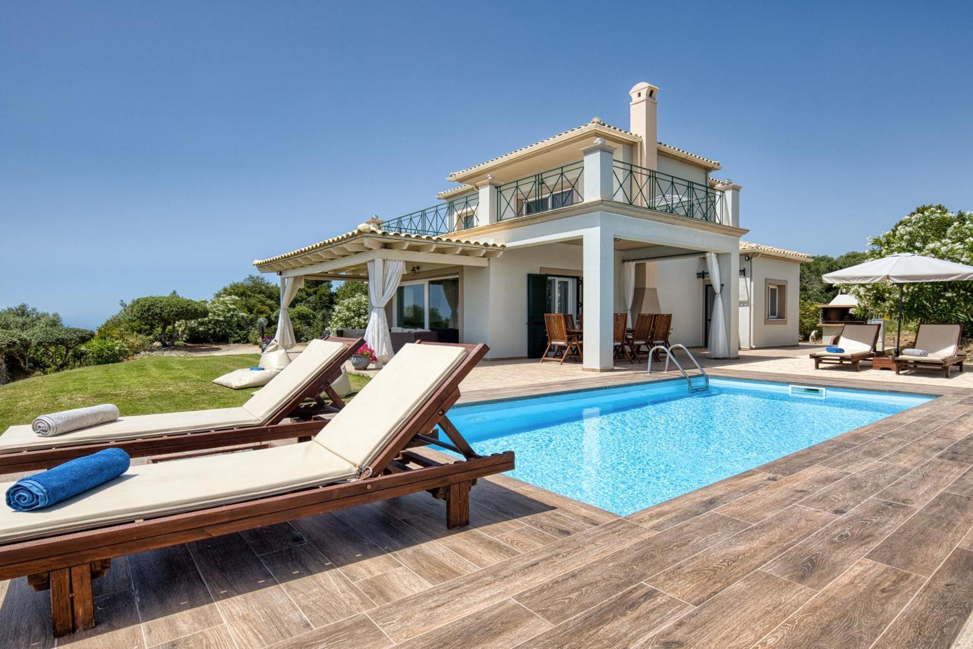 Villa Vardia-Amazing Seaviews With Heated Pool Sinarades ภายนอก รูปภาพ