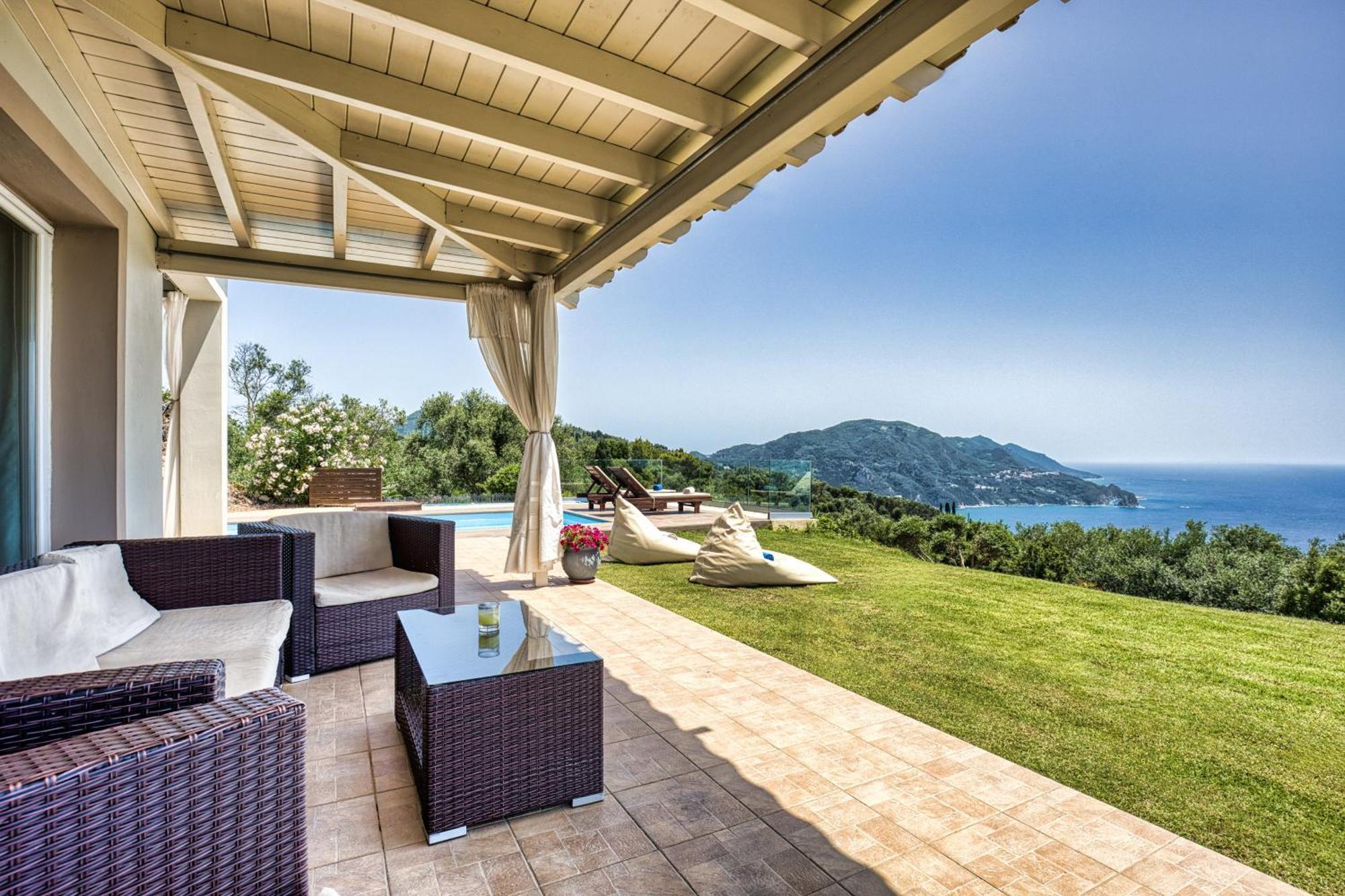 Villa Vardia-Amazing Seaviews With Heated Pool Sinarades ภายนอก รูปภาพ