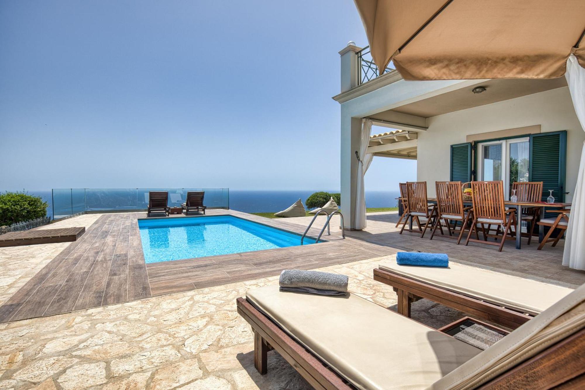Villa Vardia-Amazing Seaviews With Heated Pool Sinarades ภายนอก รูปภาพ