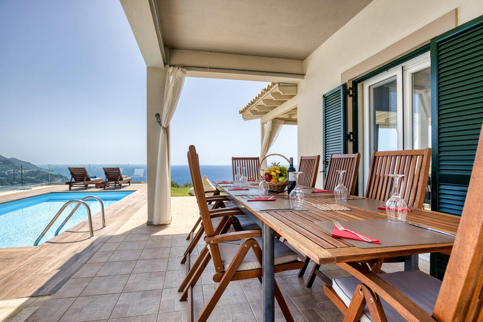 Villa Vardia-Amazing Seaviews With Heated Pool Sinarades ภายนอก รูปภาพ